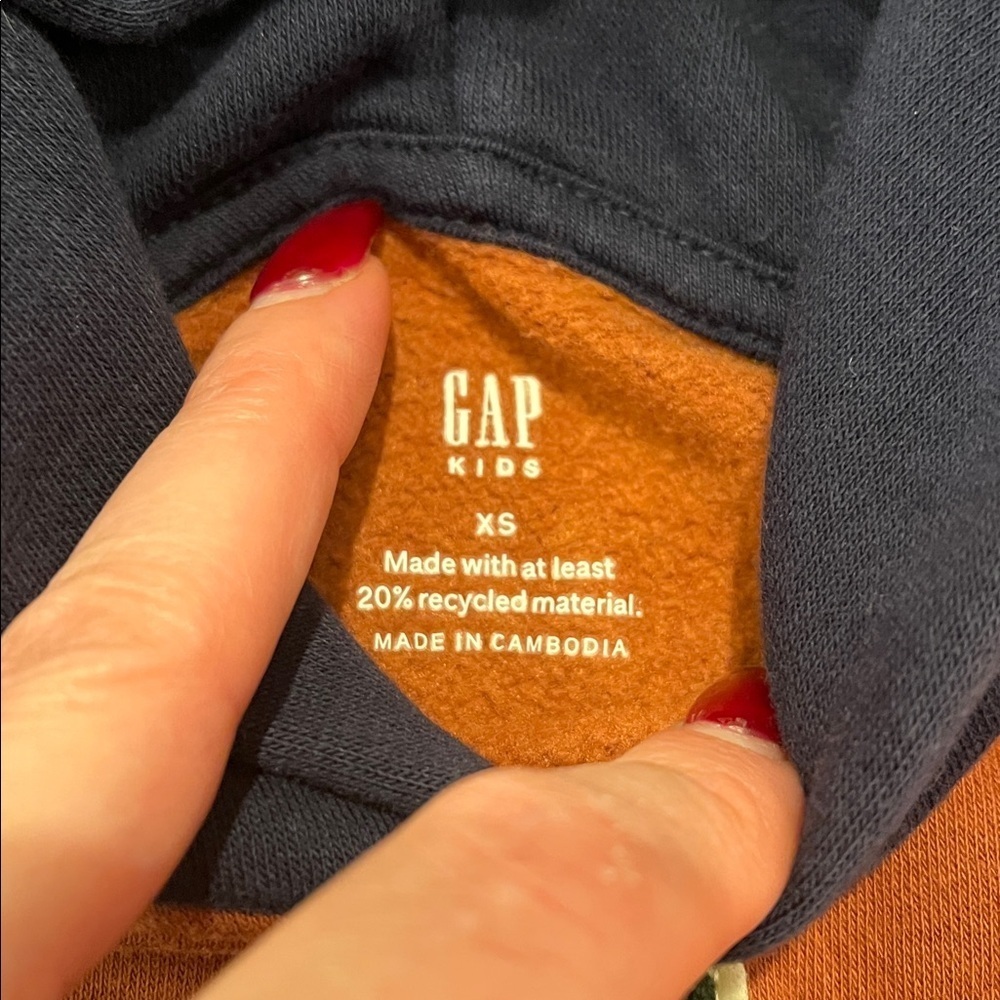 Colorblock Gap Kids Original Hoodie sold out patch logo XS boys girls pullover - Picture 5 of 9